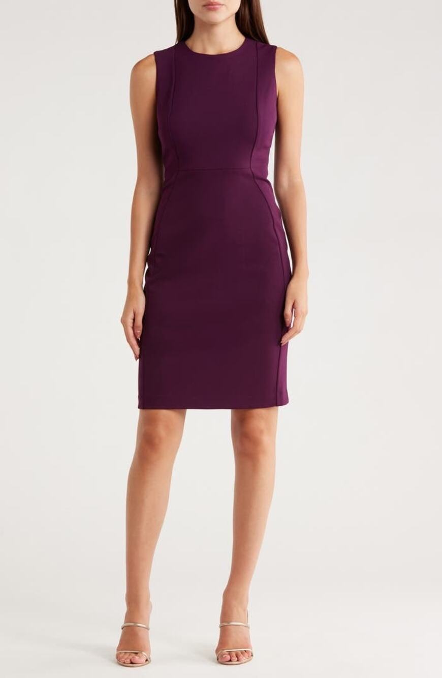 Calvin Klein Aubergine Sleeveless Sharyh Dress Size S Small
